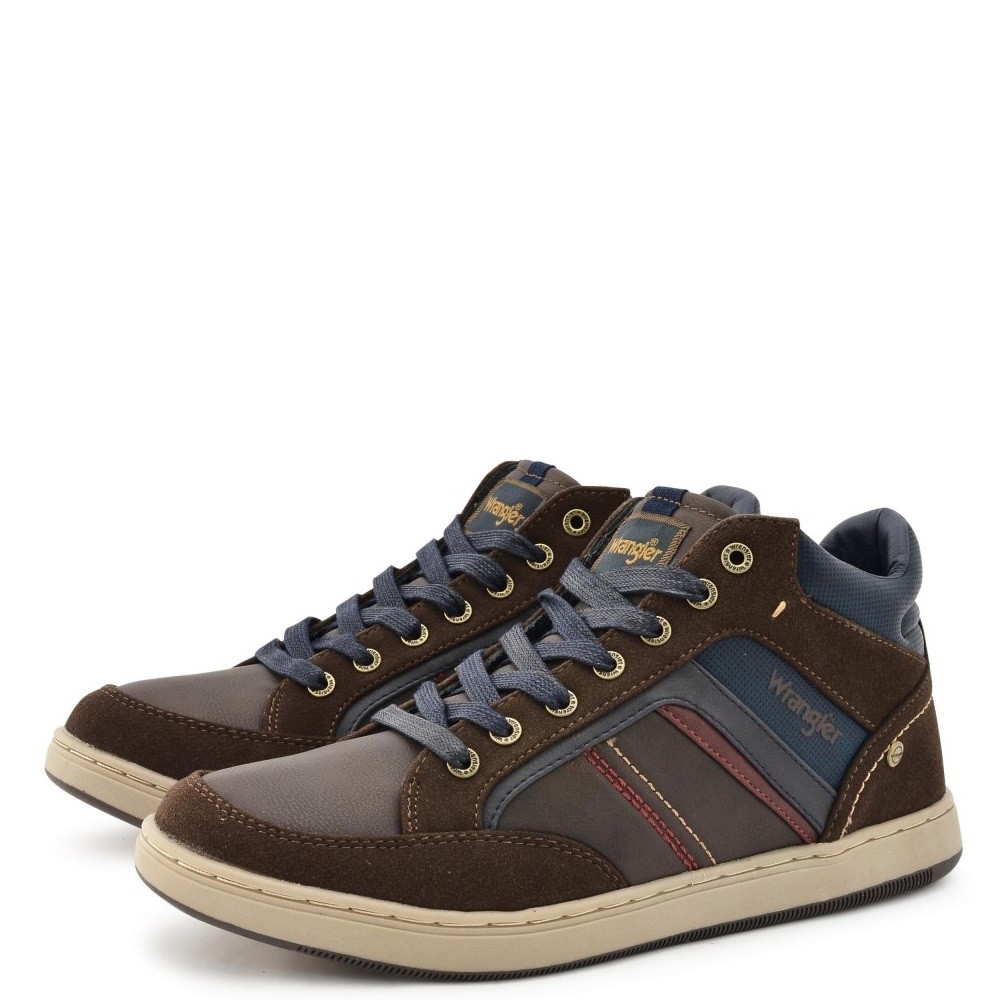 WRANGLER</br>Ανδρικά Μποτάκια Καφέ MARSHALL MID WM182101-30 Wrangler