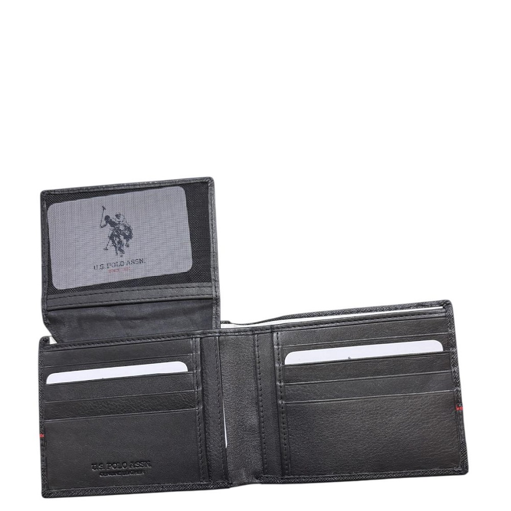 U.S. POLO ASSN.</br>Ανδρικό Πορτοφόλι Μαύρο Δέρμα YALE H WEUYA2620MHA-000 U.S. Polo Assn.