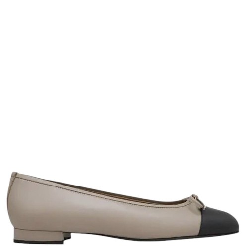 Γυναικείες Μπαλαρίνες Μπεζ/Μαύρο Δέρμα ΑΜΠΡΑ Kalogirou Γυναικείες Μπαλαρίνες Μπεζ/Μαύρο Δέρμα ΑΜΠΡΑ Kalogirou
