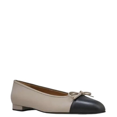 Γυναικείες Μπαλαρίνες Μπεζ/Μαύρο Δέρμα ΑΜΠΡΑ Kalogirou Γυναικείες Μπαλαρίνες Μπεζ/Μαύρο Δέρμα ΑΜΠΡΑ Kalogirou