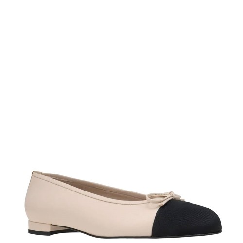 Γυναικείες Μπαλαρίνες Μπεζ/Μαύρο Δέρμα ΑΜΠΡΑ Kalogirou Γυναικείες Μπαλαρίνες Μπεζ/Μαύρο Δέρμα ΑΜΠΡΑ Kalogirou