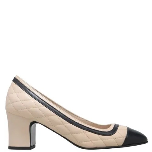 Γυναικείες Γόβες Μπεζ/Μαύρο Δέρμα ΕΒΕΡΛΥ Kalogirou Γυναικείες Γόβες Μπεζ/Μαύρο Δέρμα ΕΒΕΡΛΥ Kalogirou