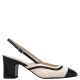 KALOGIROU</br>Γυναικείες Slingback Γόβες Off White/Black ΕΛΕΝΑ Kalogirou KALOGIROU</br>Γυναικείες Slingback Γόβες Off White/Black ΕΛΕΝΑ Kalogirou
