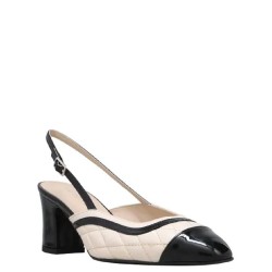 Γυναικείες Slingback Γόβες Off White/Black ΕΛΕΝΑ Kalogirou