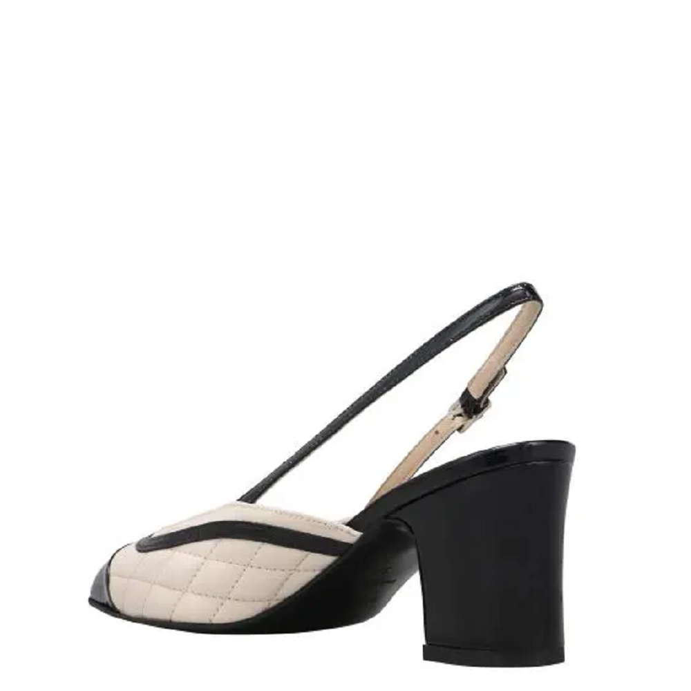 KALOGIROU</br>Γυναικείες Slingback Γόβες Off White/Black ΕΛΕΝΑ Kalogirou KALOGIROU</br>Γυναικείες Slingback Γόβες Off White/Black ΕΛΕΝΑ Kalogirou