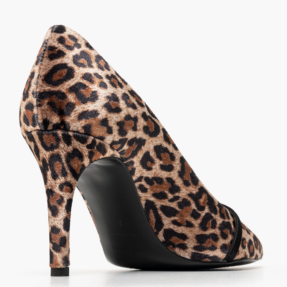 KALOGIROU</br>Kalogirou ΣΕΜΙΡΑΜΙΣ-00Ν1 Γυναικείες Γόβες Λεοπάρ Βελούδο