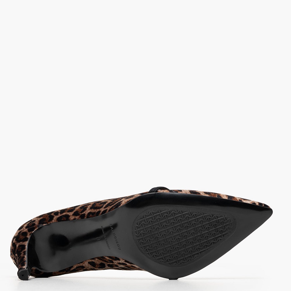 KALOGIROU</br>Kalogirou ΣΕΜΙΡΑΜΙΣ-00Ν1 Γυναικείες Γόβες Λεοπάρ Βελούδο